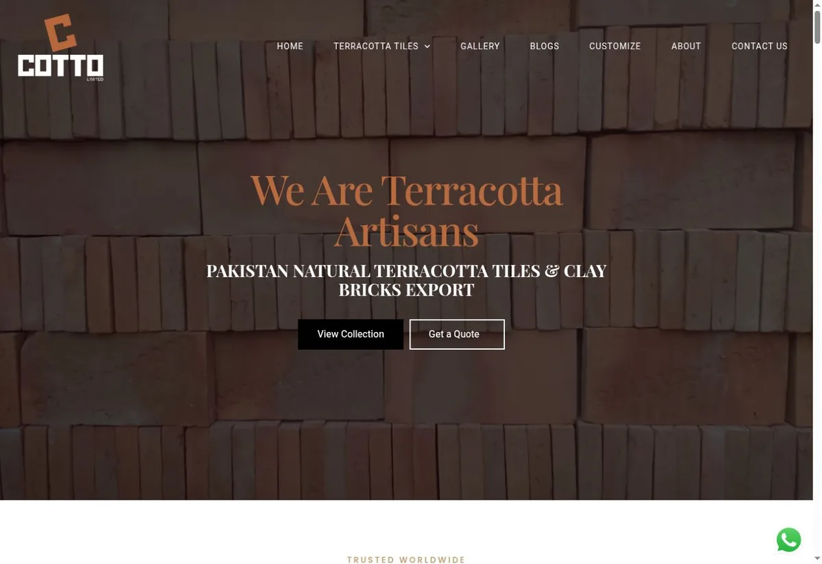 Cotto by Artisan website homepage preview