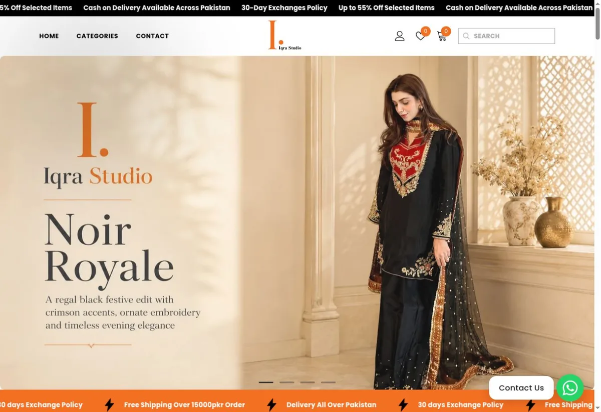 Iqra Studio website homepage preview