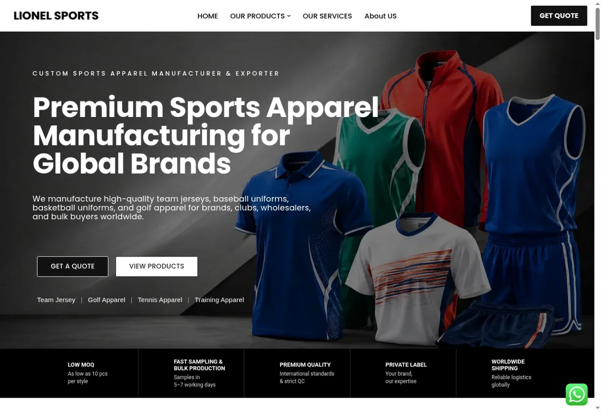 Lionel Sports website homepage preview