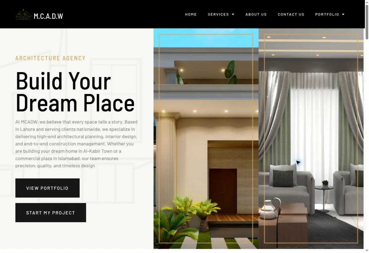 MCADW website homepage preview