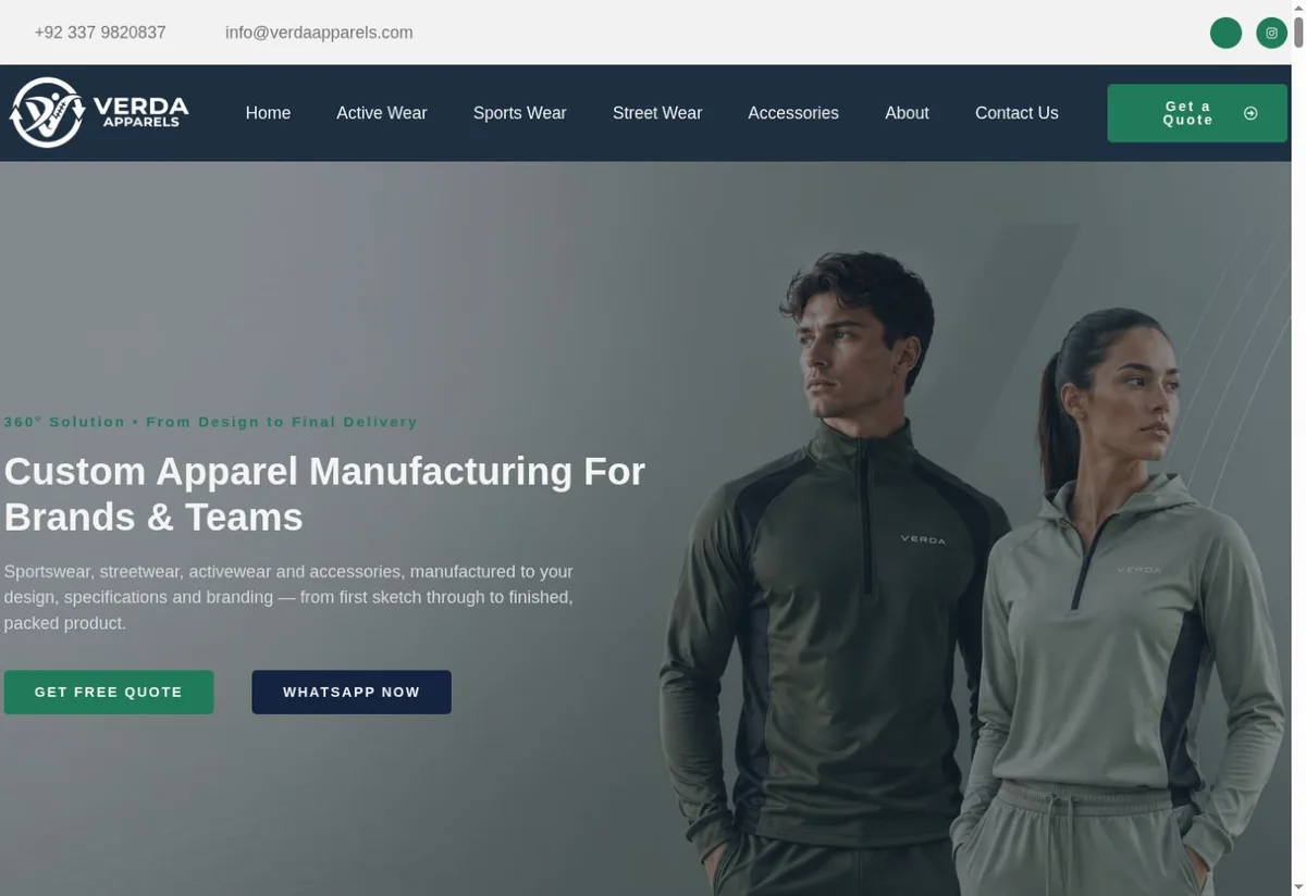 Awwal Productions portfolio cover for VERDA APPARELS
