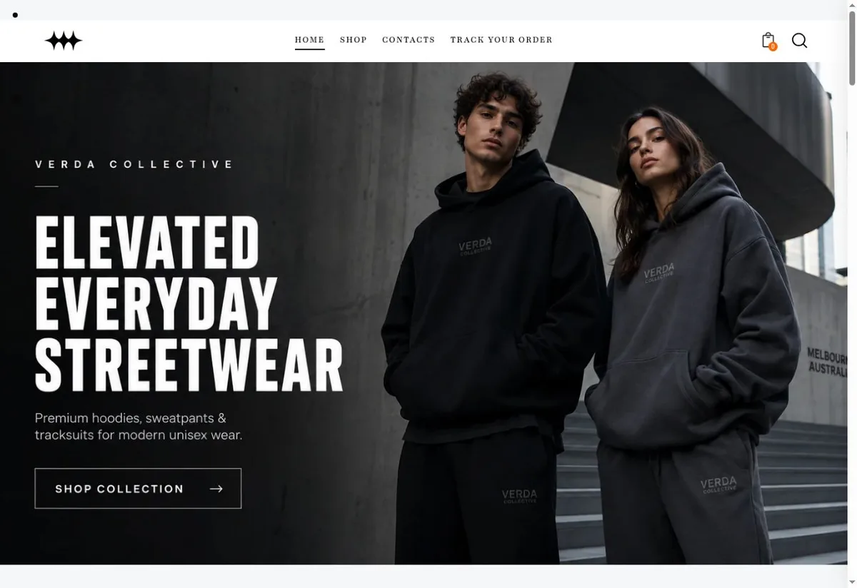Verda Collective website homepage preview